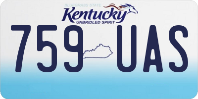 KY license plate 759UAS