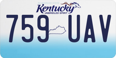 KY license plate 759UAV