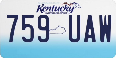 KY license plate 759UAW
