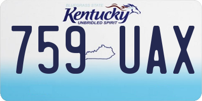 KY license plate 759UAX