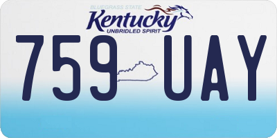 KY license plate 759UAY