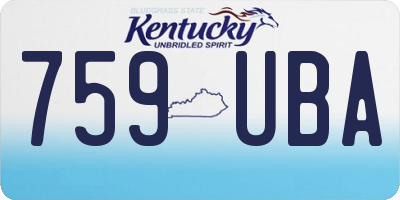 KY license plate 759UBA