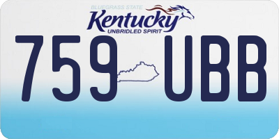 KY license plate 759UBB