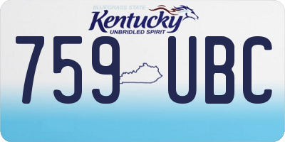 KY license plate 759UBC
