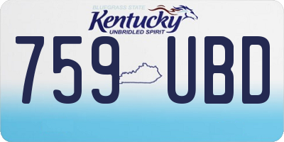 KY license plate 759UBD