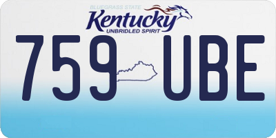 KY license plate 759UBE