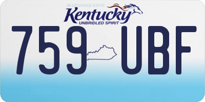 KY license plate 759UBF