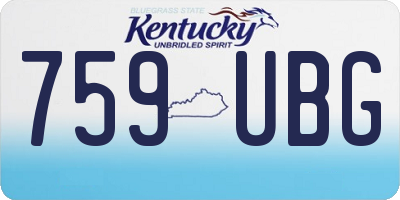 KY license plate 759UBG