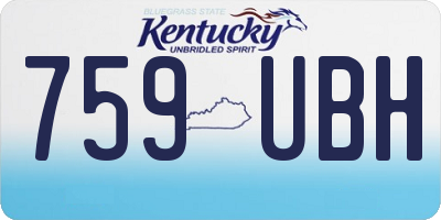 KY license plate 759UBH