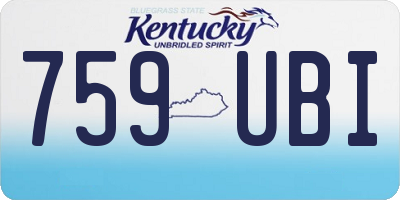 KY license plate 759UBI