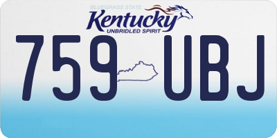 KY license plate 759UBJ