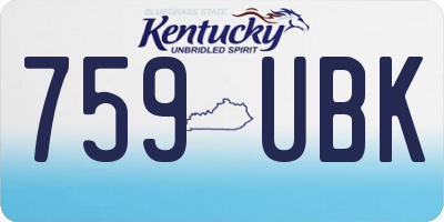 KY license plate 759UBK