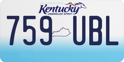 KY license plate 759UBL