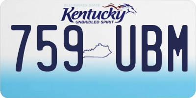 KY license plate 759UBM