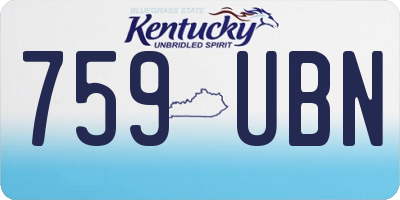 KY license plate 759UBN