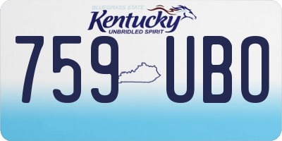 KY license plate 759UBO