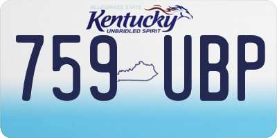 KY license plate 759UBP