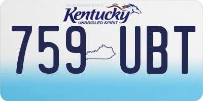 KY license plate 759UBT