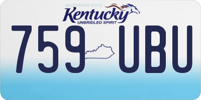 KY license plate 759UBU