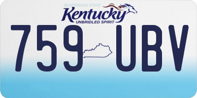 KY license plate 759UBV