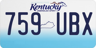 KY license plate 759UBX