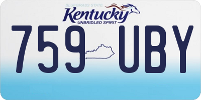 KY license plate 759UBY