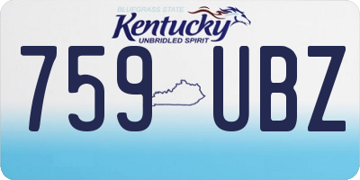 KY license plate 759UBZ