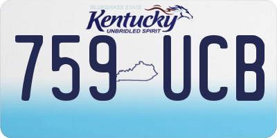 KY license plate 759UCB