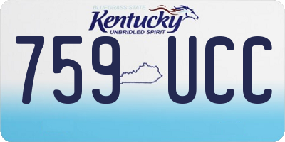 KY license plate 759UCC