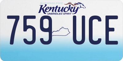 KY license plate 759UCE