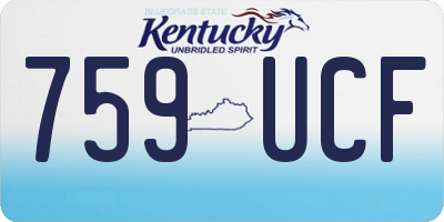 KY license plate 759UCF