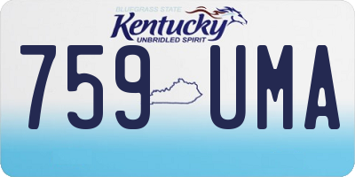 KY license plate 759UMA