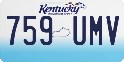 KY license plate 759UMV