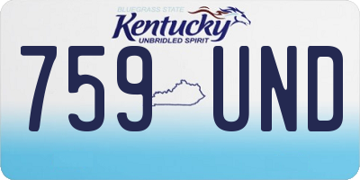 KY license plate 759UND