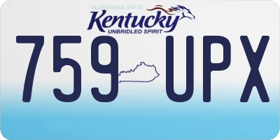 KY license plate 759UPX