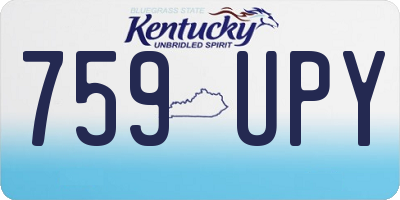 KY license plate 759UPY