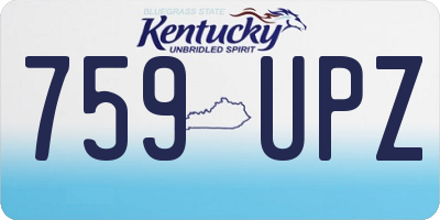 KY license plate 759UPZ