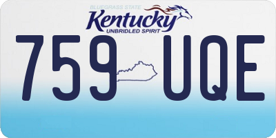 KY license plate 759UQE