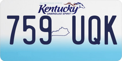 KY license plate 759UQK