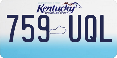 KY license plate 759UQL