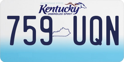KY license plate 759UQN