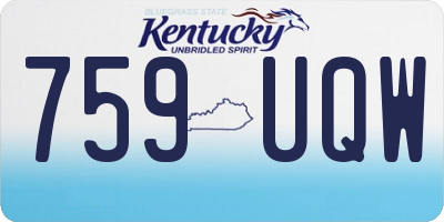 KY license plate 759UQW