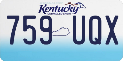 KY license plate 759UQX