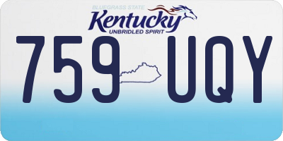 KY license plate 759UQY
