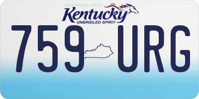 KY license plate 759URG