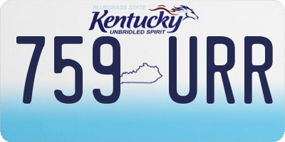 KY license plate 759URR