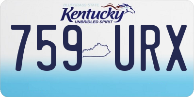 KY license plate 759URX