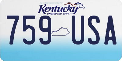 KY license plate 759USA