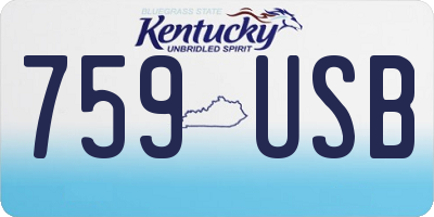 KY license plate 759USB