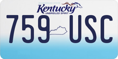 KY license plate 759USC